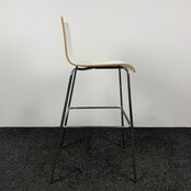 Witte Barkruk - Houten Zitting