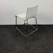 Witte Barkruk - Houten Zitting