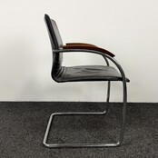 Slede Vergaderstoel - Zwart Kunstleder