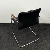 Slede Vergaderstoel - Zwart Kunstleder