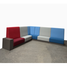 Design Hoekbank - 300 x 300 cm | Rood, Grijs & Blauw