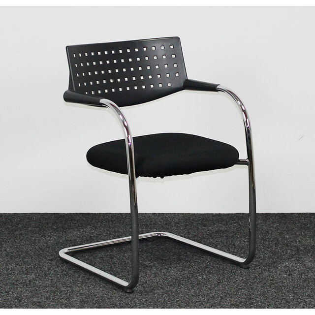 Vergaderstoel Vitra Visavis 1 - Zwart / Chroom
