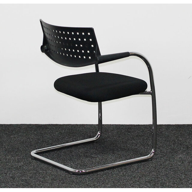Vergaderstoel Vitra Visavis 1 - Zwart / Chroom