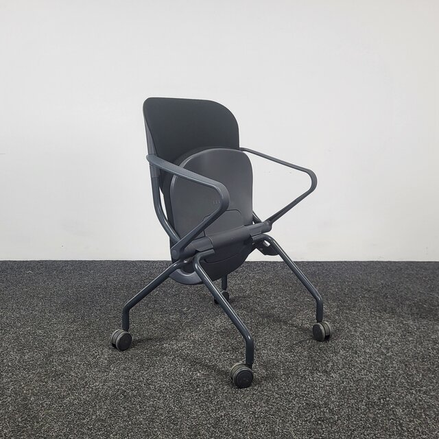 Comforto D6873 Inklapbare Vergaderstoel - Antraciet/Zwart