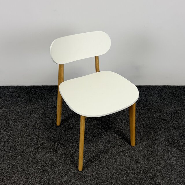 Kantinestoel Modus - Wit/Hout