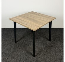 Refurbished Tafel - Zwart Onderstel | 80 x 80 cm