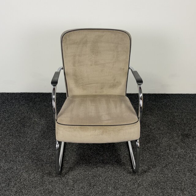 Fauteuil - Taupe | Chroom Onderstel