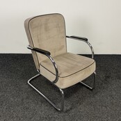 Fauteuil - Taupe | Chroom Onderstel