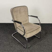 Fauteuil - Taupe | Chroom Onderstel