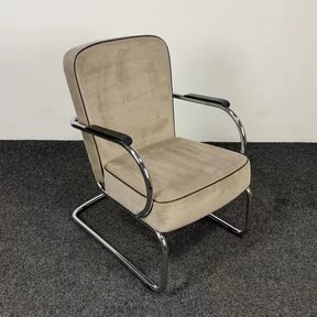 Fauteuil - Taupe | Chroom Onderstel