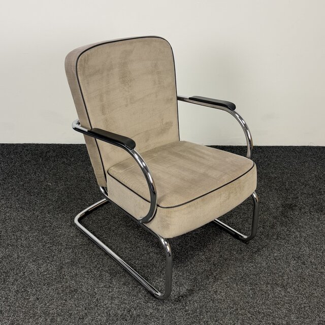 Fauteuil - Taupe | Chroom Onderstel