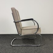 Fauteuil - Taupe | Chroom Onderstel