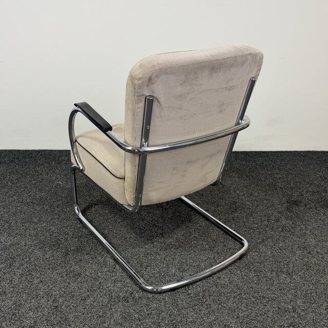 Fauteuil - Taupe | Chroom Onderstel