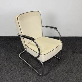 Fauteuil - Crème | Chroom Onderstel