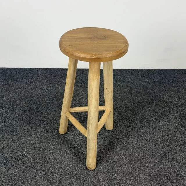 Robuuste Houten Barkruk | 3-Poot