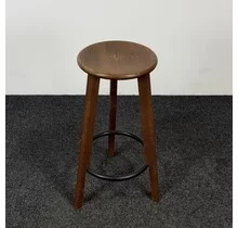Donker Houten Barkruk | 3-Poot