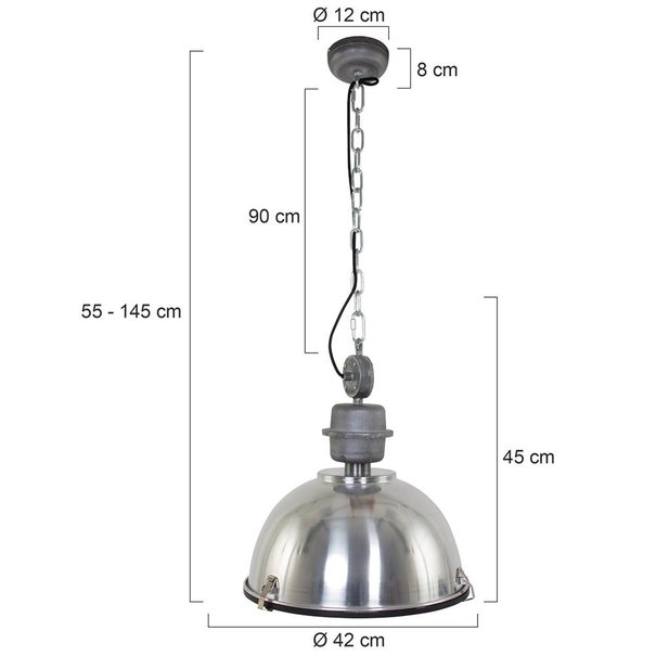 Steinhauer Industriële - Hanglamp - Staal - 42 cm - Bikkel