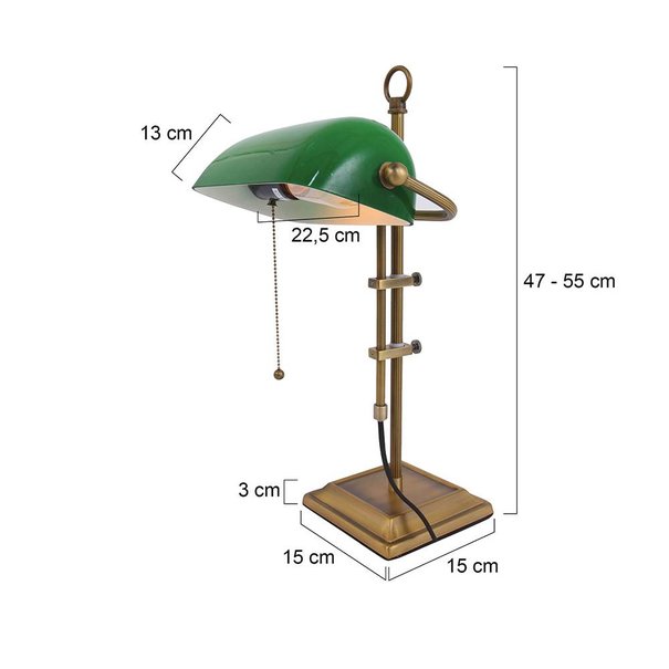 Steinhauer Klassieke - Tafellamp - Brons - Bankierslamp - Ancilla