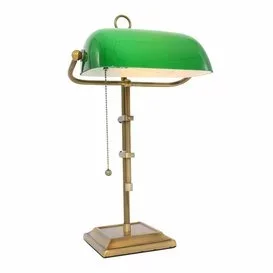 Bankierslamp Ancilla brons groen glas