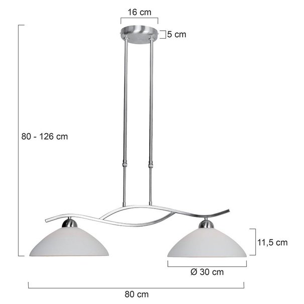Steinhauer Klassieke - Hanglamp - Staal - 2 lichts - Capri