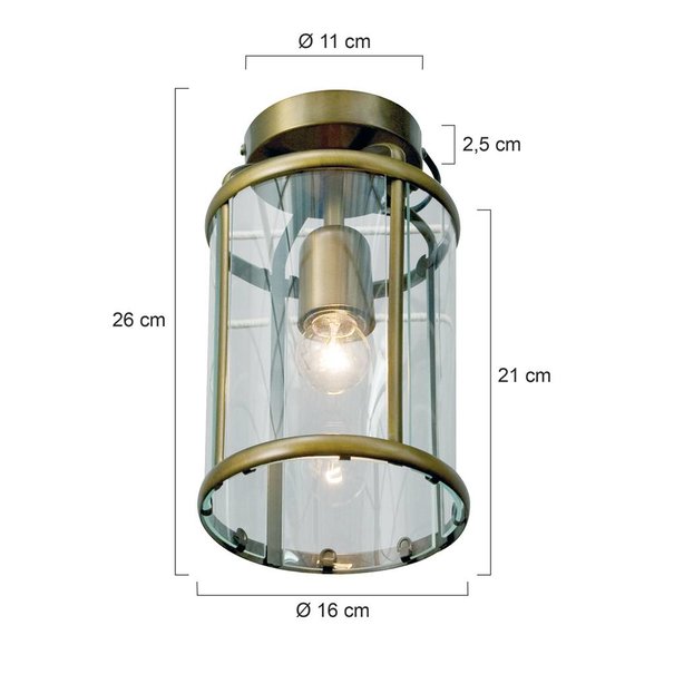Steinhauer Klassieke - Plafondlamp - Brons - Glas - Pimpernel