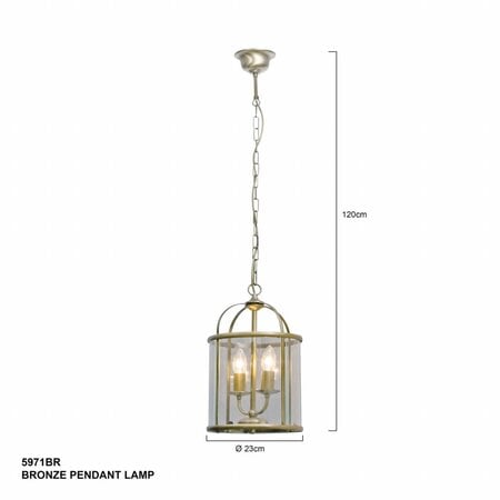 Steinhauer Klassieke hanglamp Pimpernel 2-lichts brons