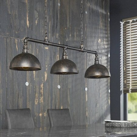 BelaLuz Industriële hanglamp Pipe 3-lichts zwart
