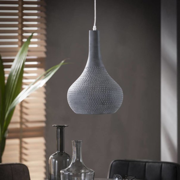 BelaLuz Industriële - Hanglamp - Grijs - Handgeslagen - Chingo