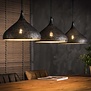 Industriële - Hanglamp - Zwart / bruin - 3 lichts 32 cm - Cambal