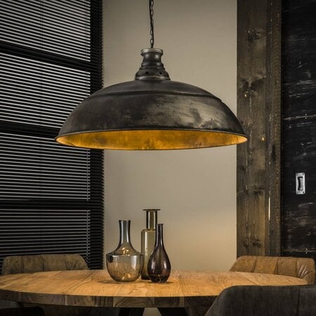 BelaLuz Industriële hanglamp Bromo oud zilver Ø80 cm