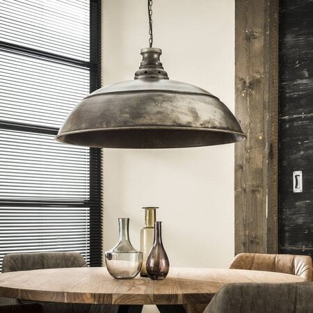 BelaLuz Industriële hanglamp Bromo oud zilver Ø80 cm