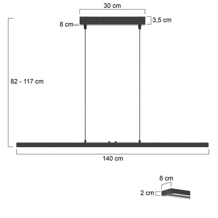 Steinhauer Moderne hanglamp Zelena 150 cm zwart