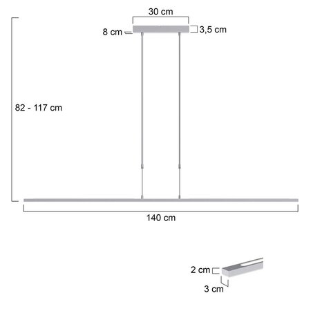 Steinhauer Moderne hanglamp Zelena 150 cm staal