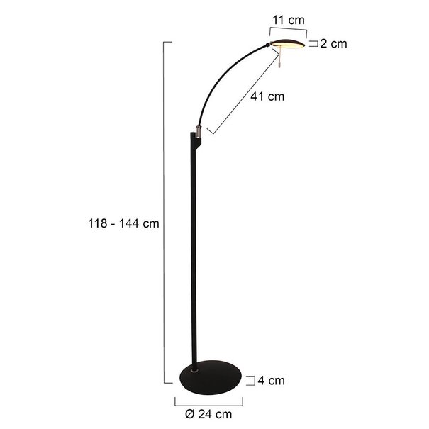 Steinhauer Moderne - Vloerlamp - Zwart - LED - Zenith