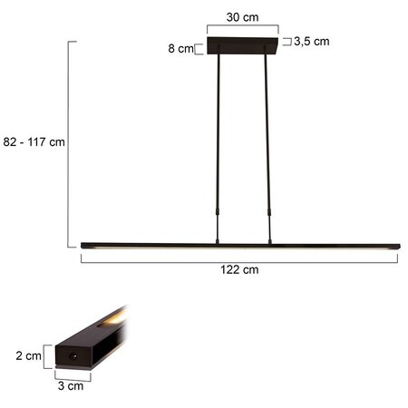 Steinhauer Moderne hanglamp Zelena 122 cm zwart