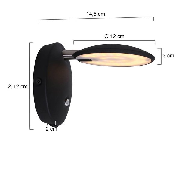 Steinhauer Moderne - Wandlamp - Zwart - LED - Zenith