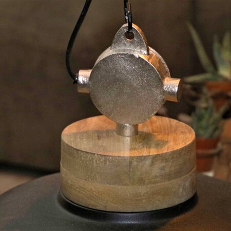 BelaLuz Industriële hanglamp Mumbai Hout zwart