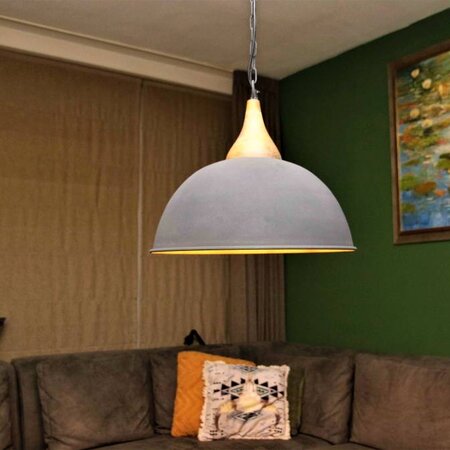 BelaLuz Landelijke hanglamp Athene Betonlook Hout