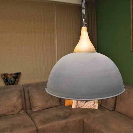 BelaLuz Landelijke hanglamp Athene Betonlook Hout