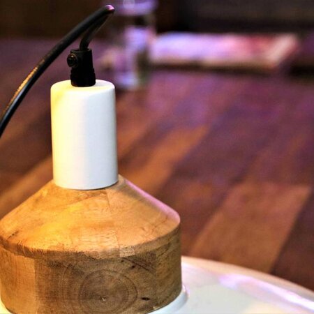 BelaLuz Landelijke hanglamp Helsinki Hout wit