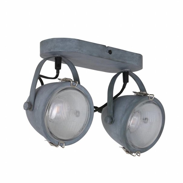 Mexlite Industriële - Opbouwspot - Grijs - 2 lichts - Dex