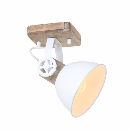 Mexlite Landelijke wandlamp Gearwood 1-lichts wit