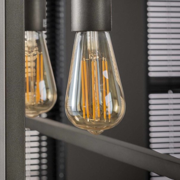 BelaLuz Lichtbron Edison LED filament goldline - E27 6W 2100K 450lm dimbaar / Amberkleurig glas