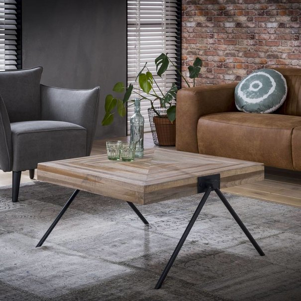 BelaLuz Landelijke - salontafel - teakhout - 80cm - Memphis