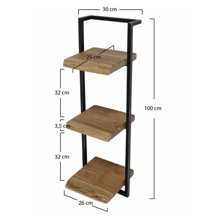 BelaLuz Landelijke wandplank Orlando 30 x 100 cm acaciahout
