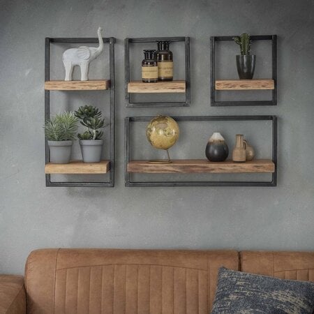 BelaLuz Landelijke wandplank Orlando 30 x 65 cm acaciahout