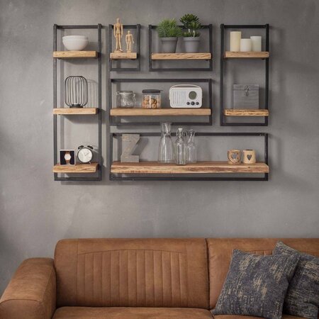 BelaLuz Landelijke wandplank Orlando 40 cm acaciahout