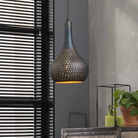 Hanglamp Chingo 1-lichts Zwart / bruin