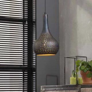 Hanglamp Chingo 1-lichts Zwart / bruin