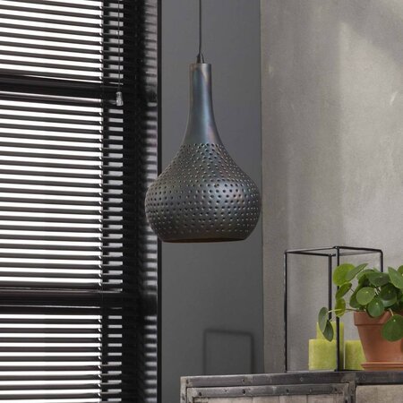 BelaLuz Industriële hanglamp Chingo 1-lichts zwart bruin